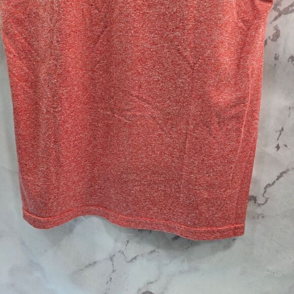 Adidas Shirt Womens Medium Pink Coral Short Sleeve Heathered Crew Clima Lite - Picture 7 of 10